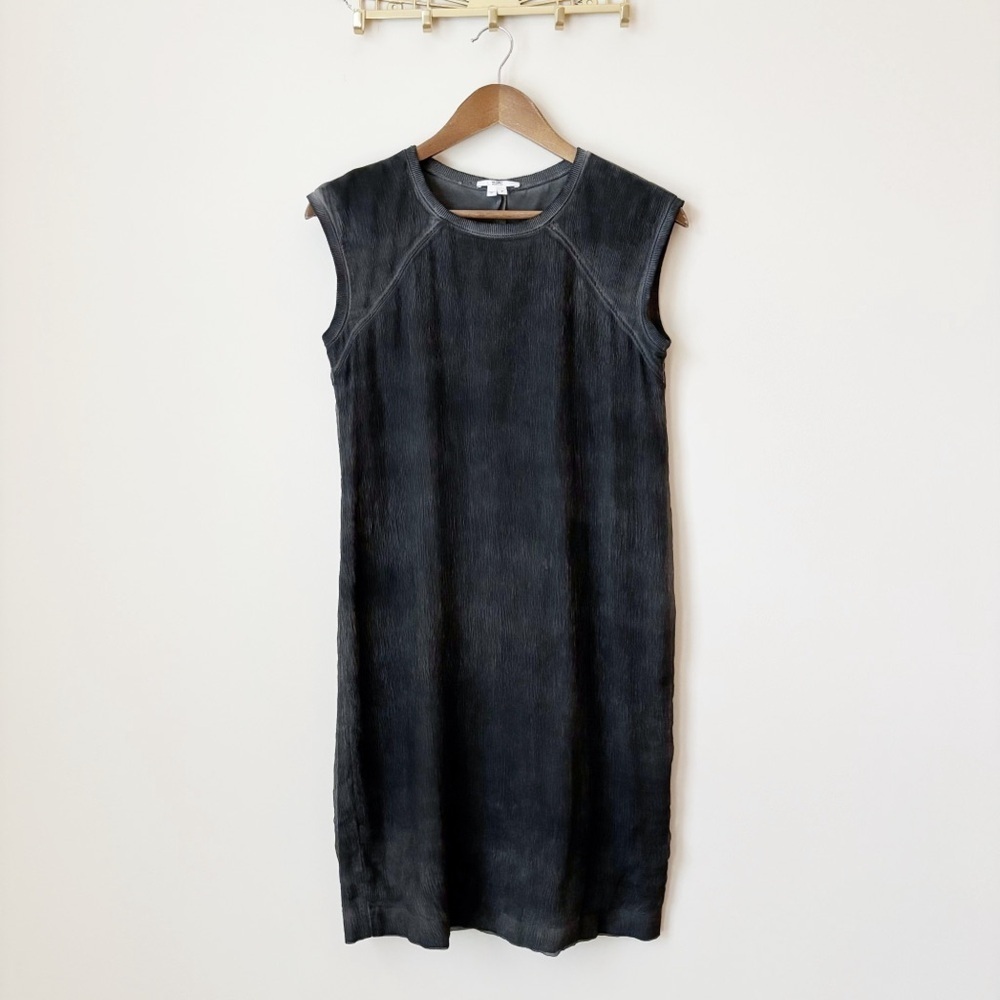 Helmut Lang Grey Silk Blend Sleeveless Gauzy Shift Dress XS Minimalist